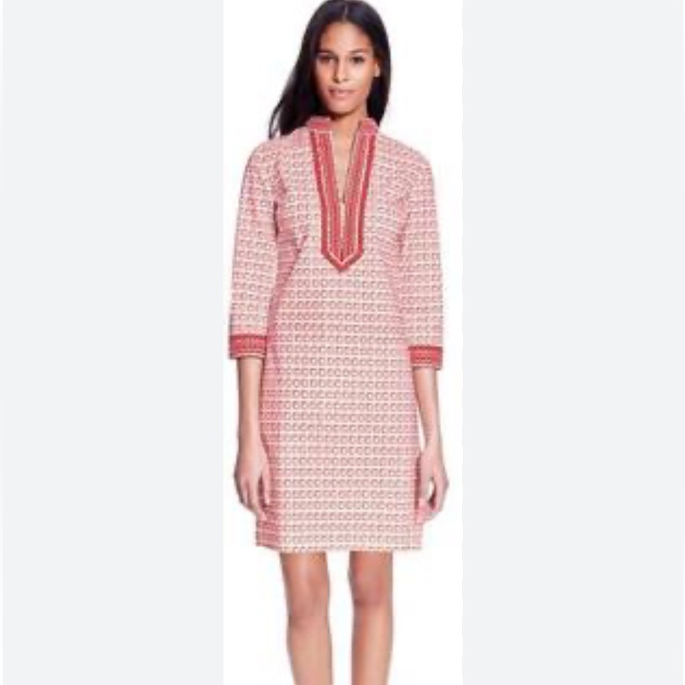 Tory Burch Pink and White Printed Tunic Dress